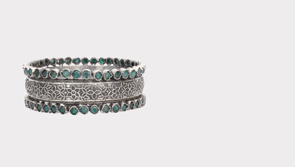 Stylish Silver Nasmin Floral Bracelet with detailed floral accents