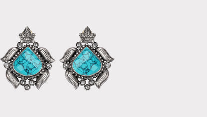 Silver Annika Turquoise Earrings