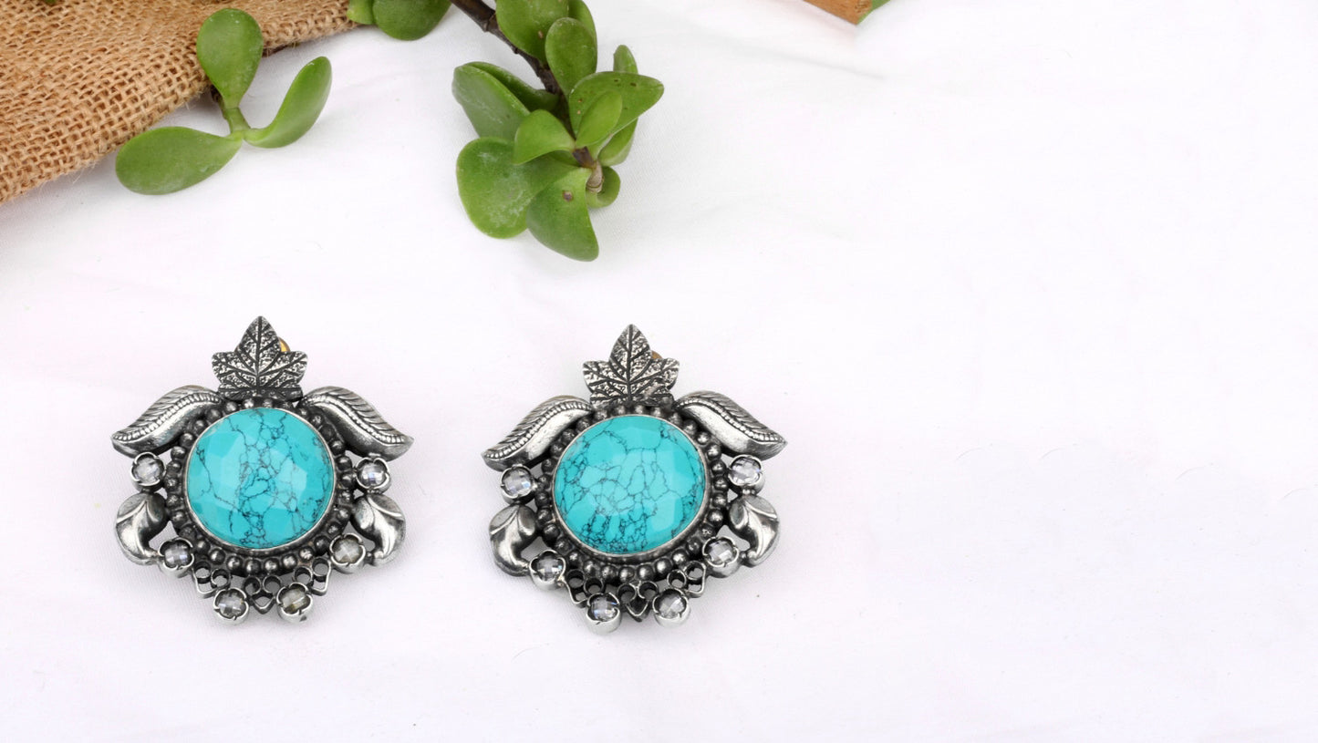 Silver Adia Turquoise Earrings