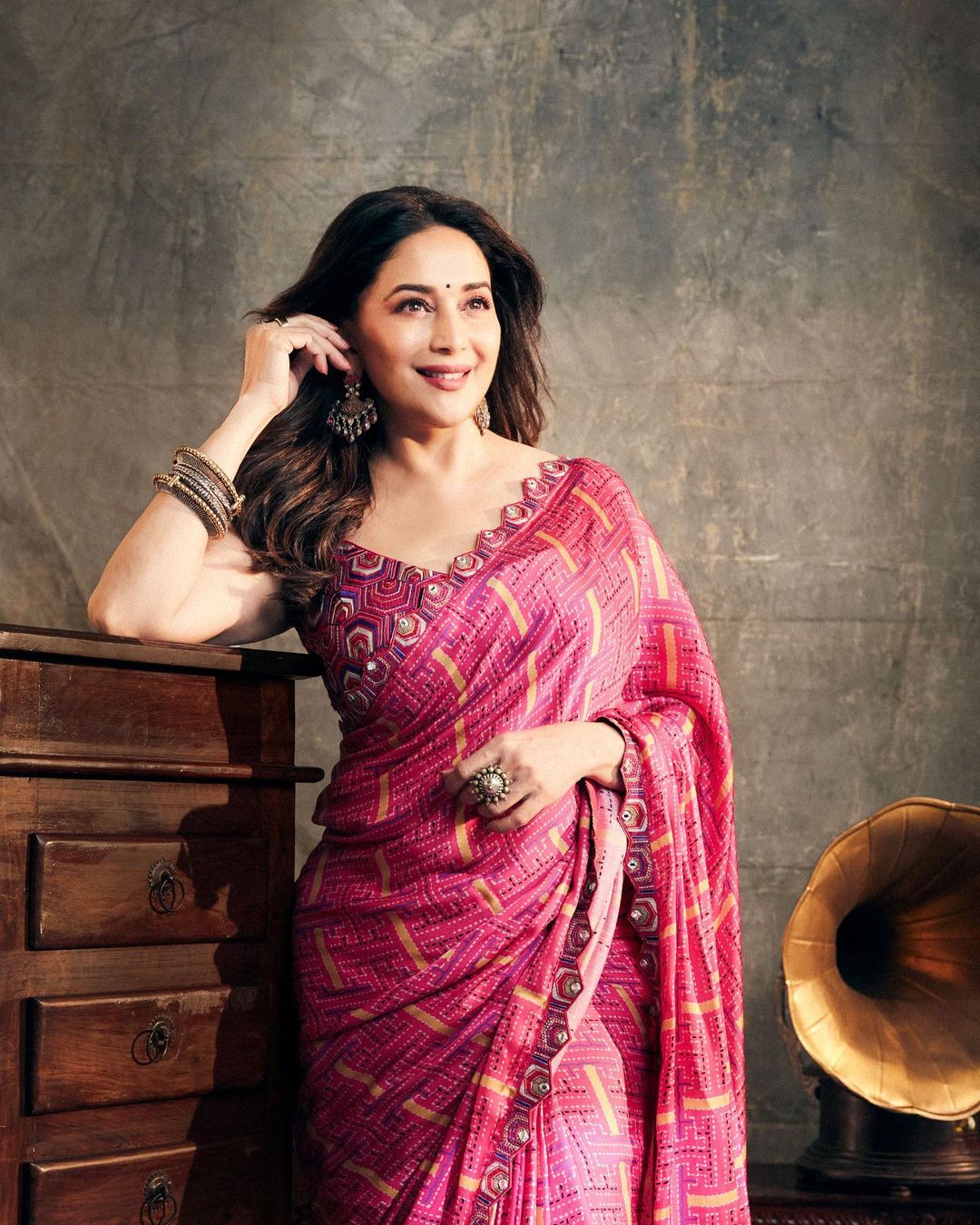 Madhuri Dixit In Sangeeta Boochra Silver Jewellery