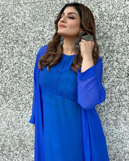 Raveena Tandon In Silver Jewellery