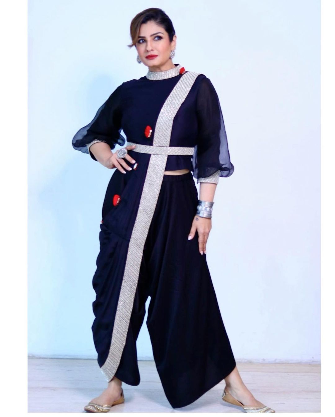 Raveena Tandon In Silver Jewellery
