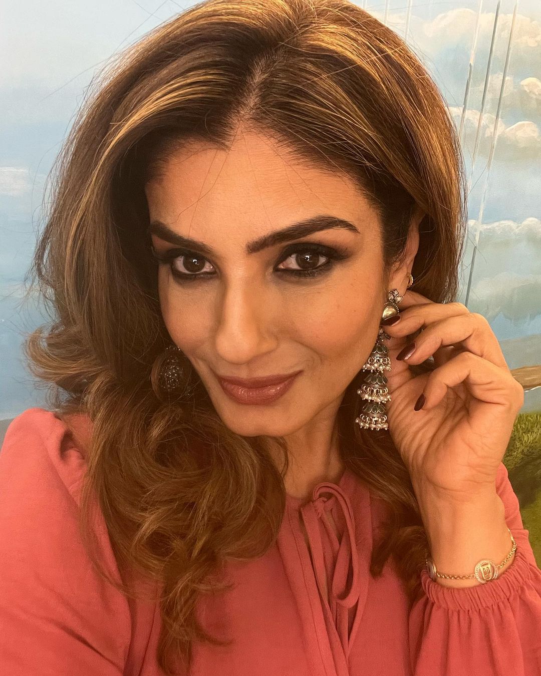 Raveena Tandon In Silver Jewellery