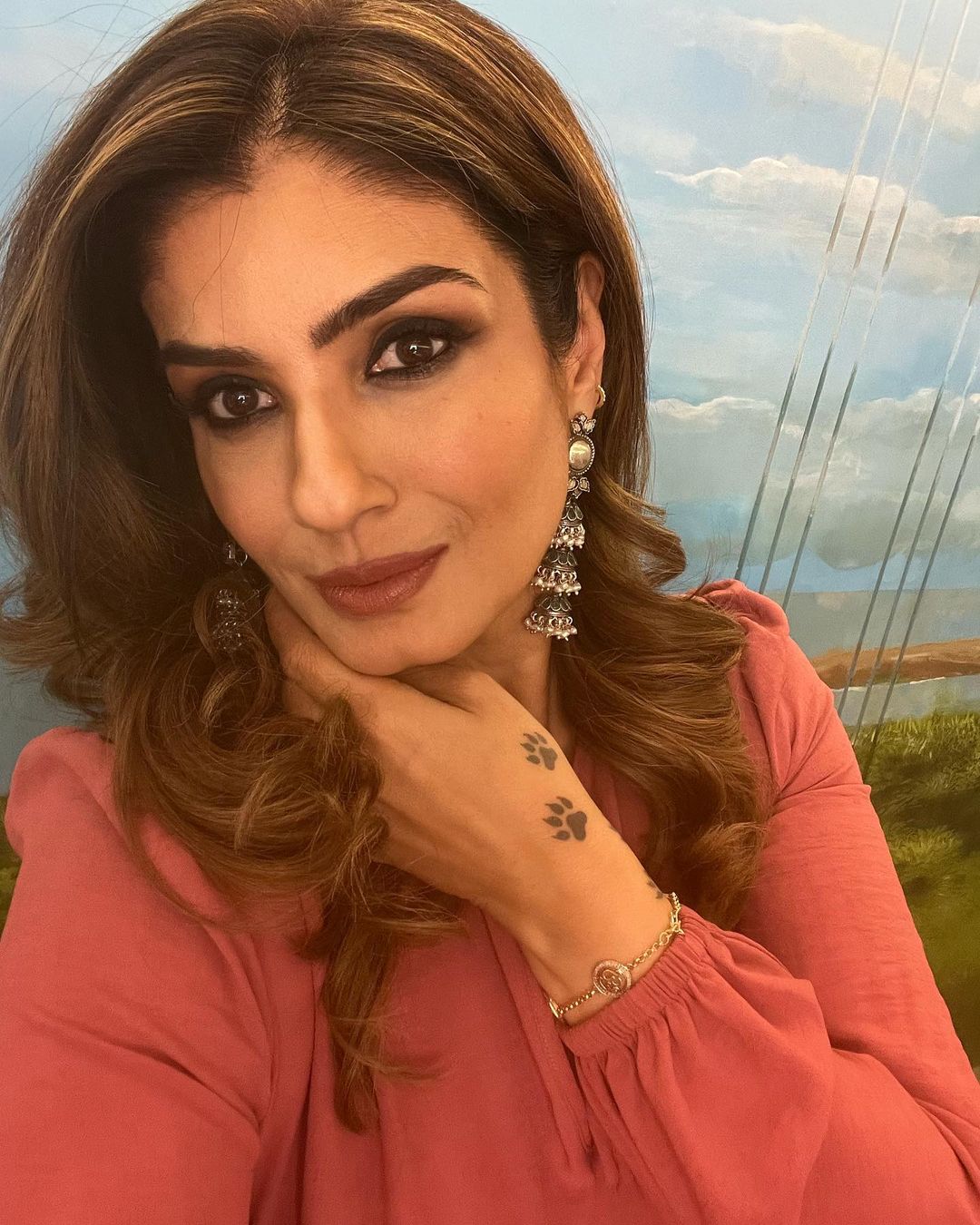 Raveena Tandon In Silver Jewellery