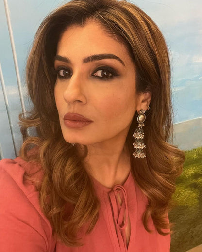 Raveena Tandon In Silver Jewellery