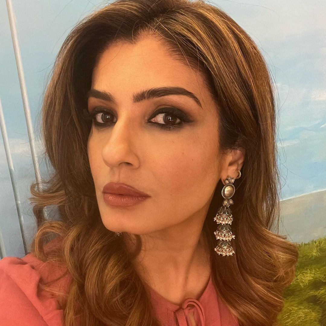 Raveena Tandon In Silver Jewellery