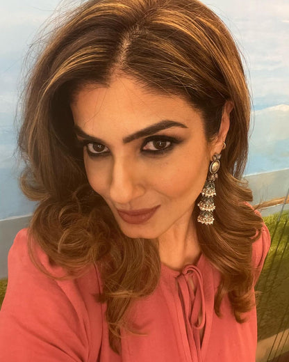 Raveena Tandon In Silver Jewellery