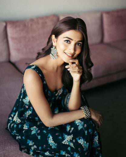 Pooja Hegde In Silver Earring