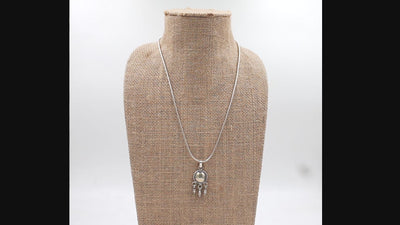 Silver Oxidized Pendant With Chain