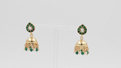 Jhumki Earrings with a Touch of Gold Polish