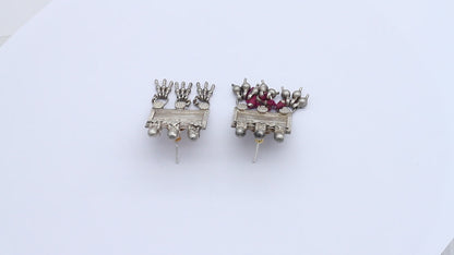 Flat Rectangular Silver Earring