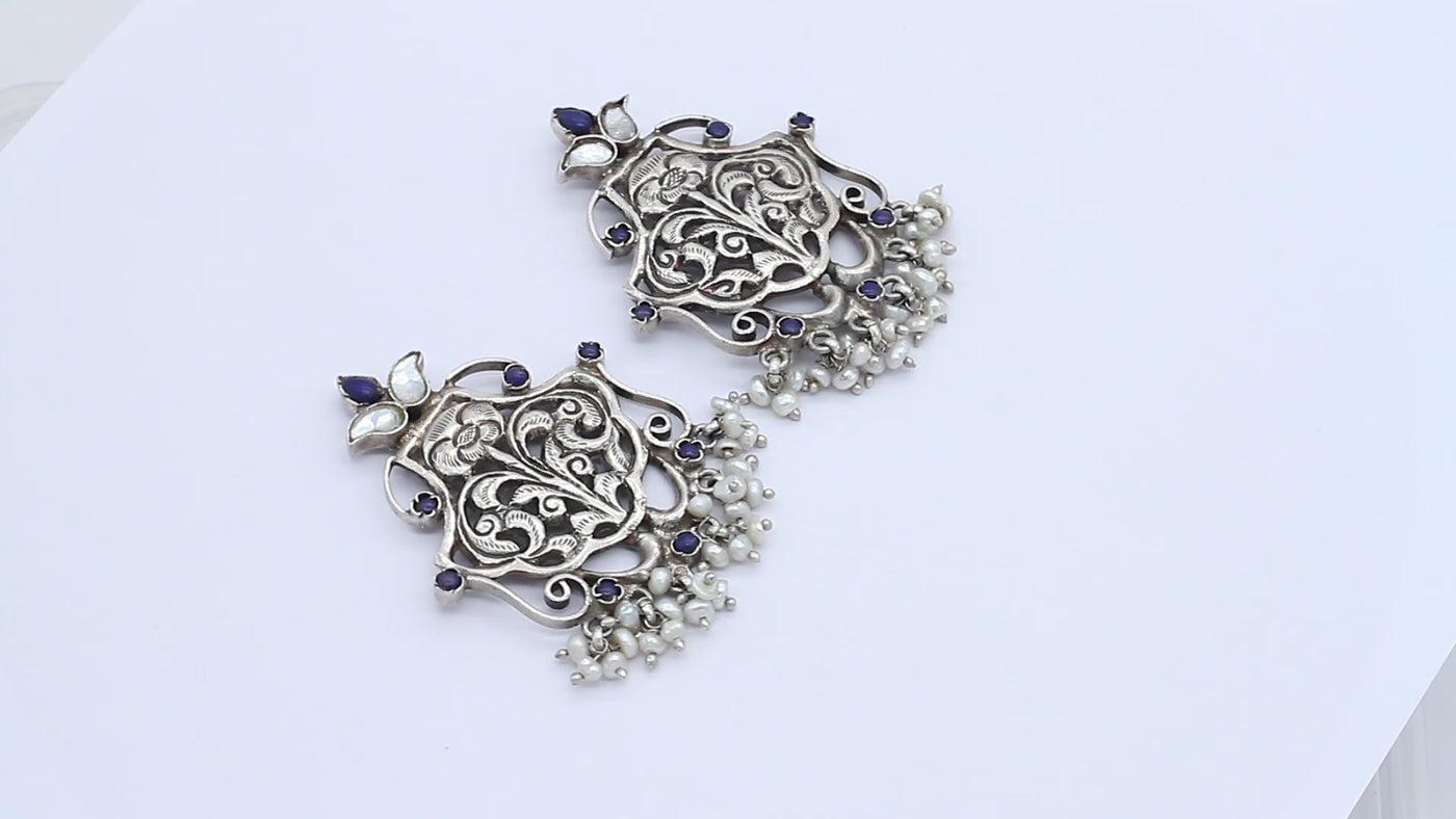 Silver Gemstone Earrings