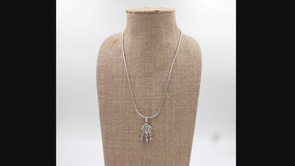 Silver Oxidized Pendant With Chain