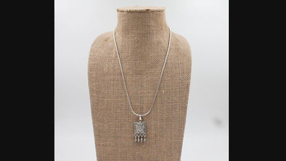 Silver Oxidized Pendant With Chain By Sangeeta Boochra