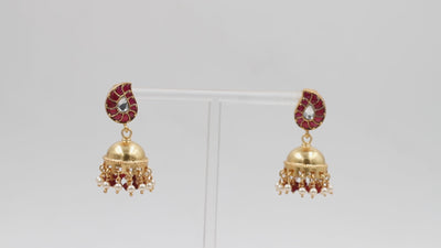 Silver Jhumki Enhanced with Polished Gold