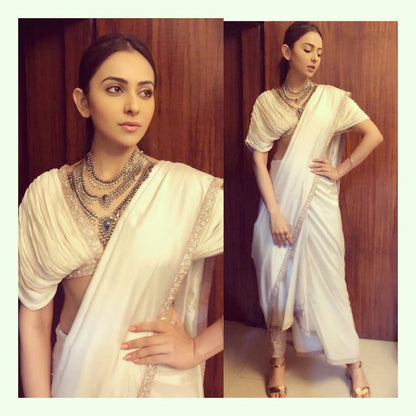 Rakul Preet Singh in Sangeeta Boochra Silver Handmade Necklace Studded With Blue Stone