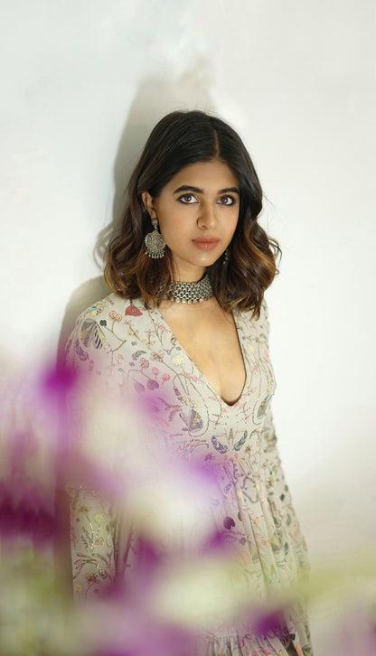 Sanjana Sanghi in Silver Necklace