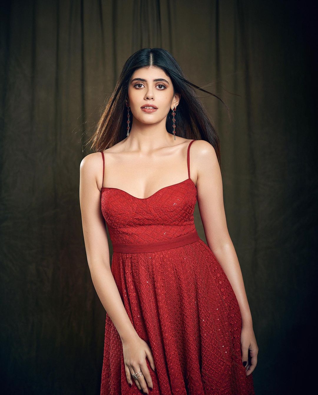 Sanjana Sanghi in Sangeeta Boochra Glass Earrings