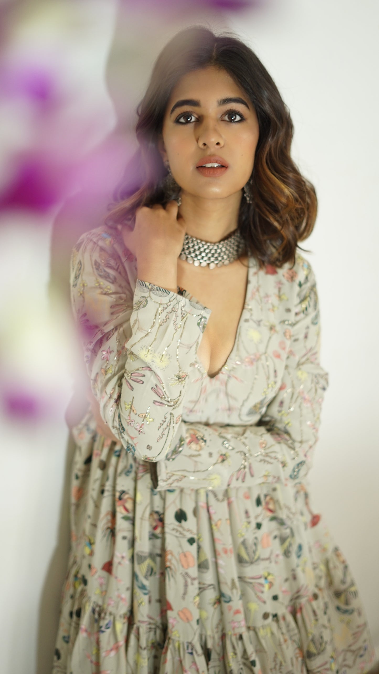 Sanjana Sanghi in Silver Necklace