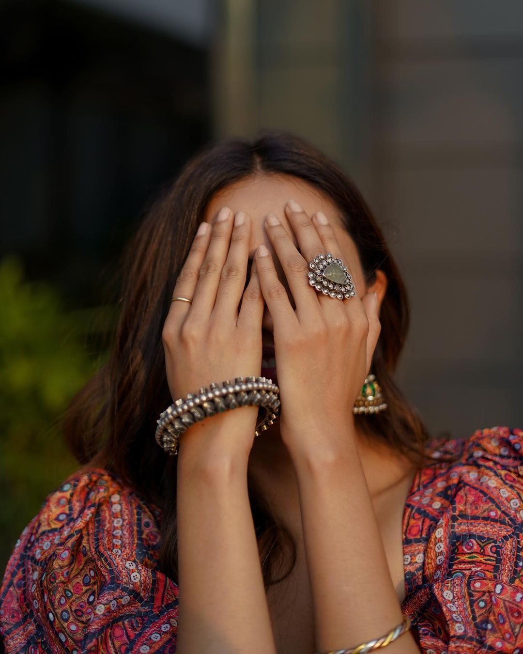 Sargun Mehta In Sangeeta Boochra Silver Jewellery