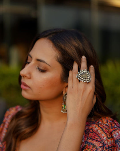 Sargun Mehta In Sangeeta Boochra Silver Jewellery