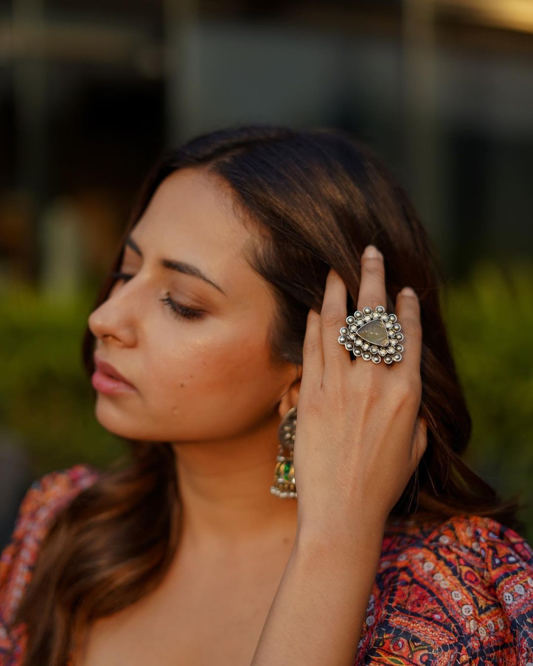 Sargun Mehta In Sangeeta Boochra Silver Jewellery