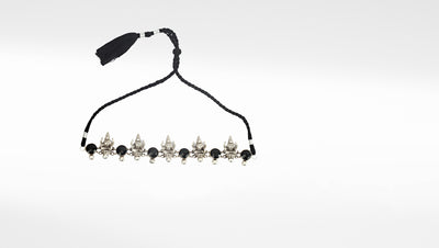 Sangeeta Boochra Black Tribal Silver Necklace
