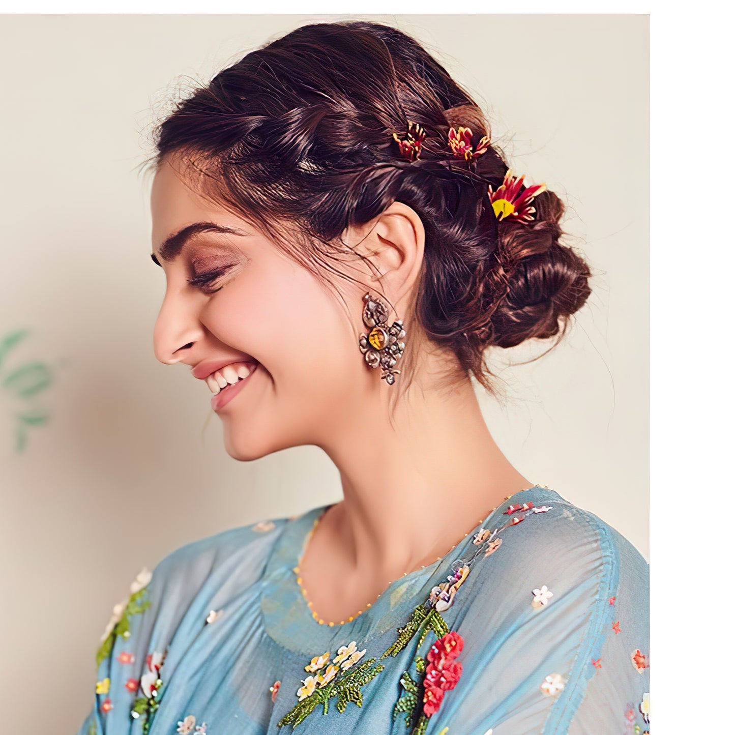 Sonam Kapoor in Silver Handcrafted Earrings