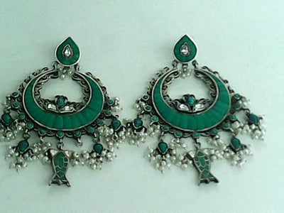 Prachi Tehlan in Silver Earrings-Earrings-Sangeeta Boochra