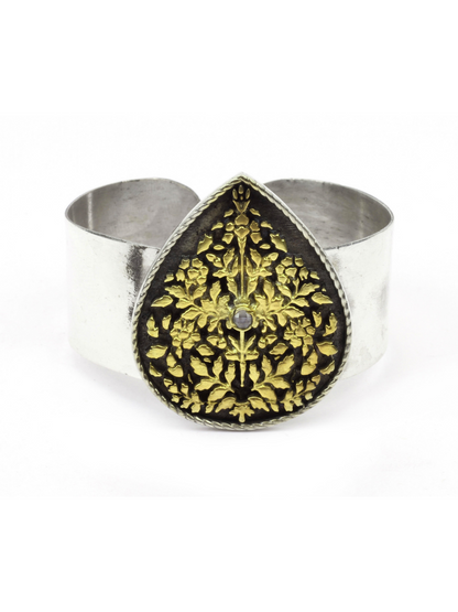 Anantaya - Silver Handcrafted Adjustable Hand Cuff-Cuffs-Sangeeta Boochra