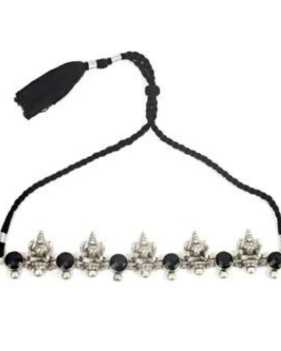 Sangeeta Boochra Black Tribal Silver Necklace-Necklace-Sangeeta Boochra