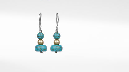 Bisma Silver Earrings With Turquoise