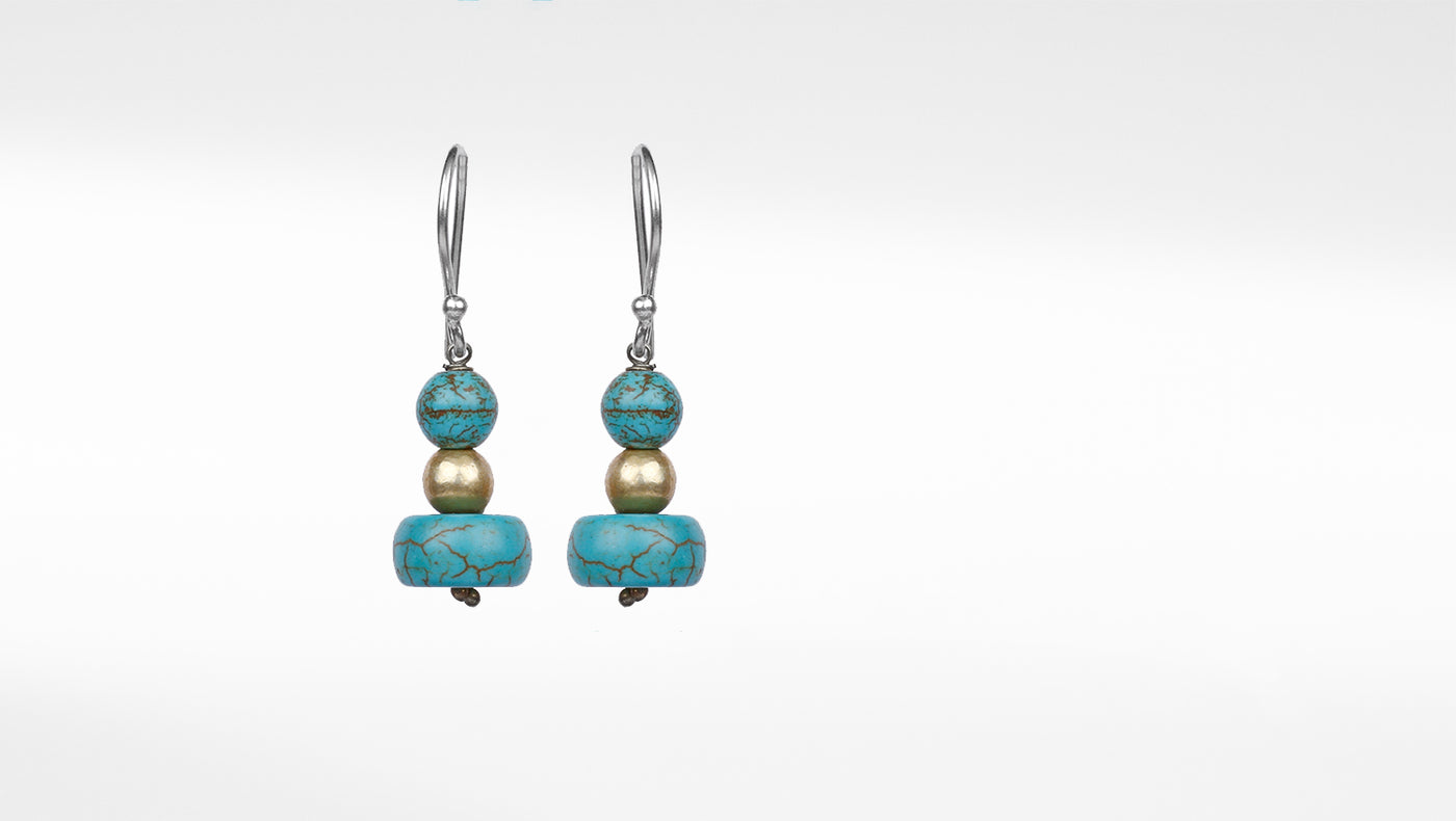 Bisma Silver Earrings With Turquoise