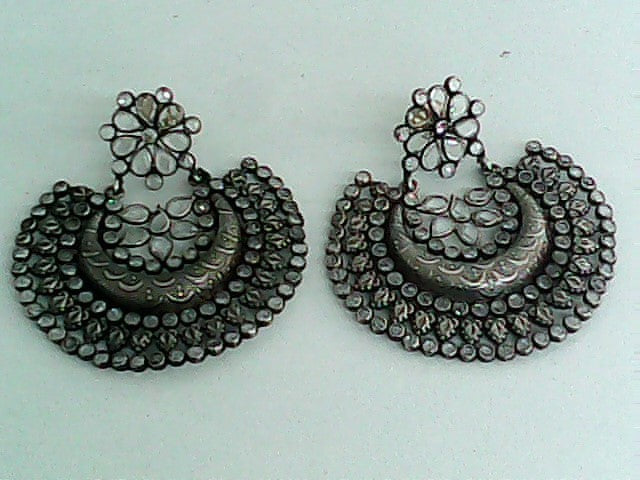 Heba Patel in Silver Earrings and hand stacks-Earrings-Sangeeta Boochra