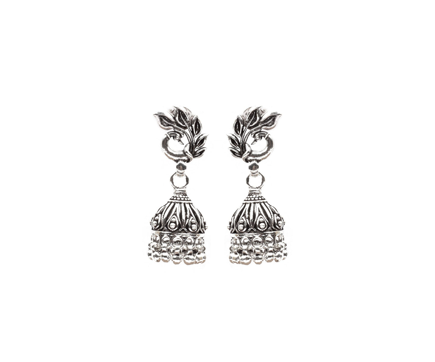 Silver Handcrafted Tribal Silver Earrings-Earrings-Sangeeta Boochra