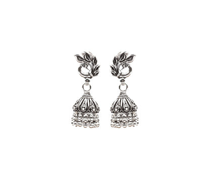 Silver Handcrafted Tribal Silver Earrings-Earrings-Sangeeta Boochra