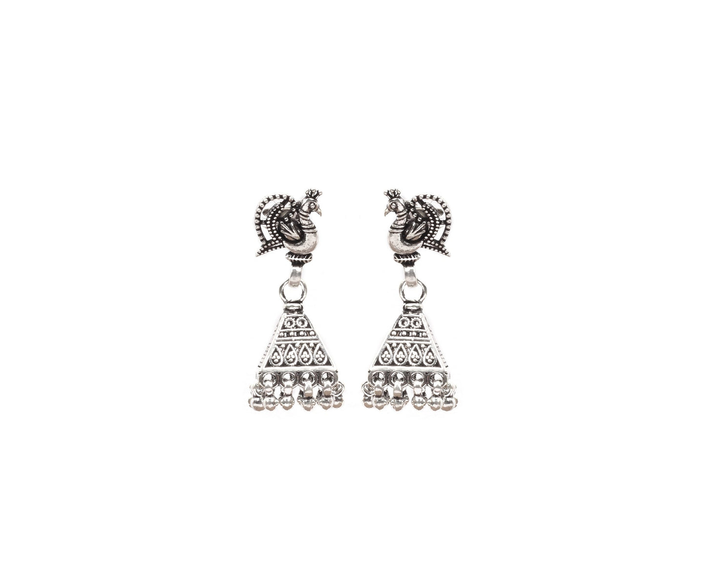 Silver Handcrafted Tribal Silver Earrings-Earrings-Sangeeta Boochra