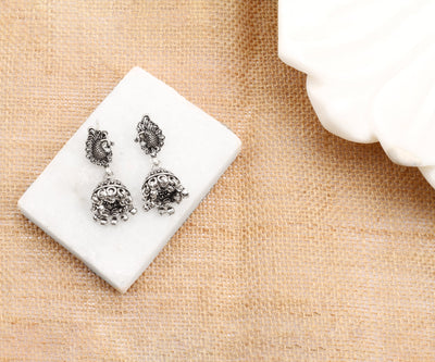 Silver Handcrafted Earrings-Earrings-Sangeeta Boochra