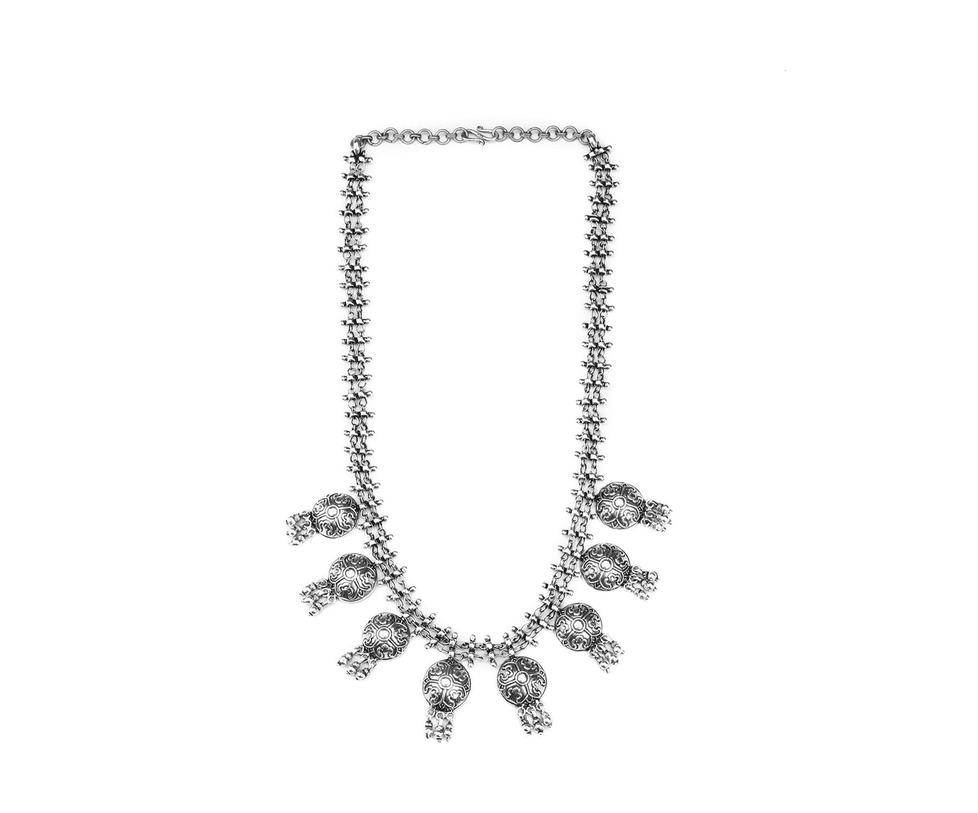 Radhika Mandan in silver Necklace-Necklace-Sangeeta Boochra