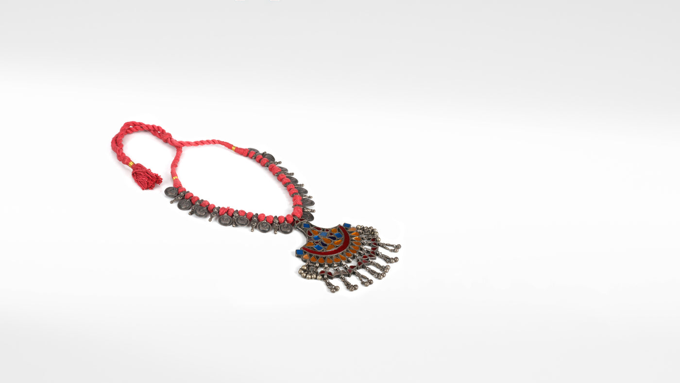 Alina Silver Multi colored Necklace