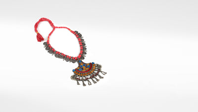 Alina Silver Multi colored Necklace