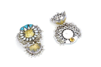 Yami Gautam in 24k Gold Plated Silver Earrings With Pearls Stone-Earrings-Sangeeta Boochra