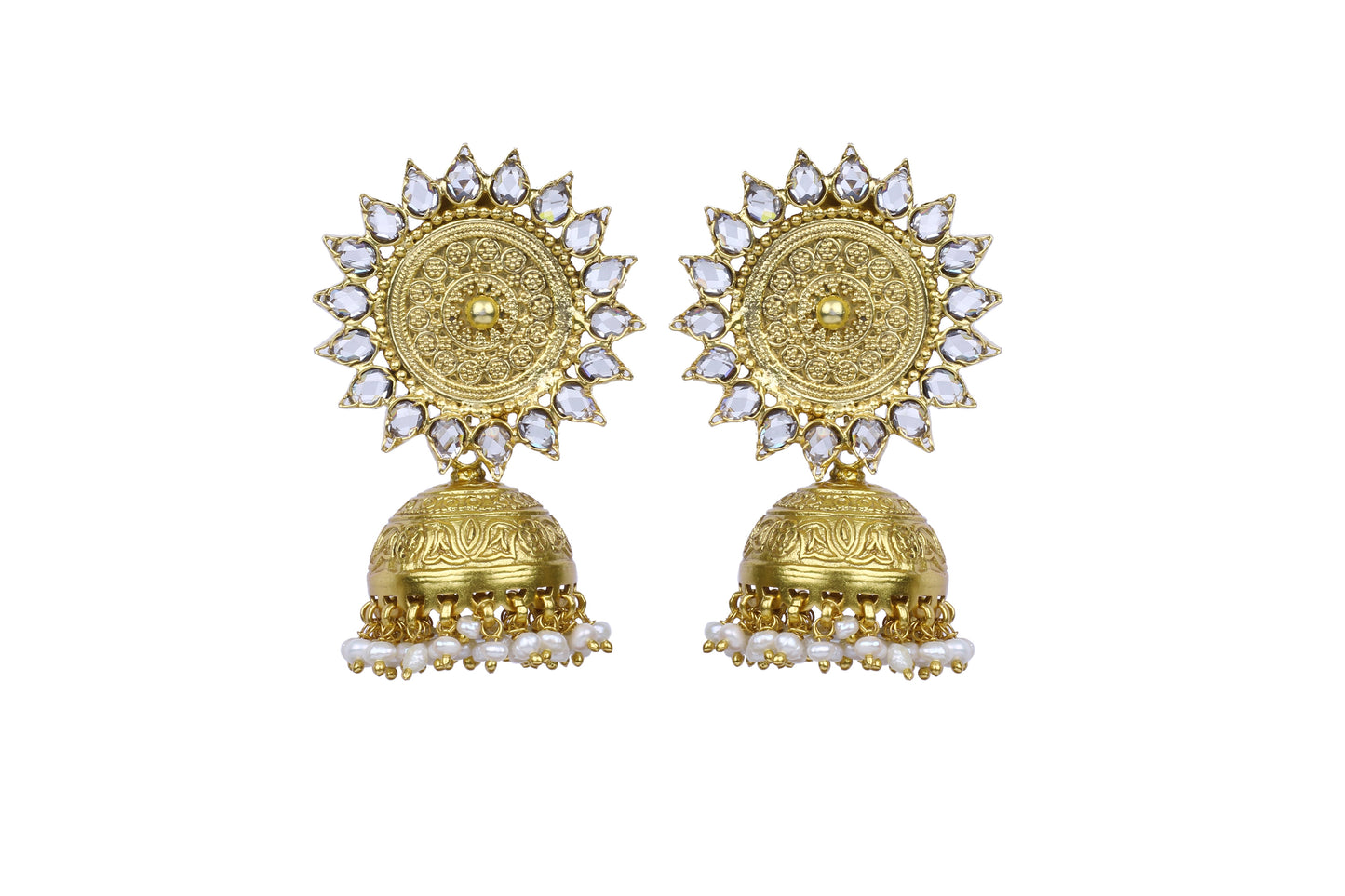 Kriti Sanon in 24k Gold Plated Silver Earrings And Ring-Earrings-Sangeeta Boochra