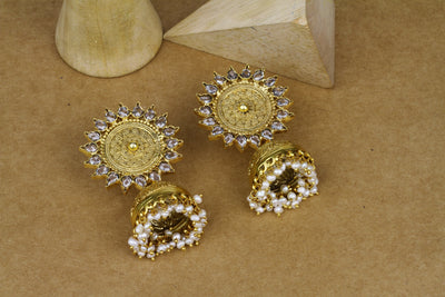 Kriti Sanon in 24k Gold Plated Silver Earrings And Ring-Earrings-Sangeeta Boochra