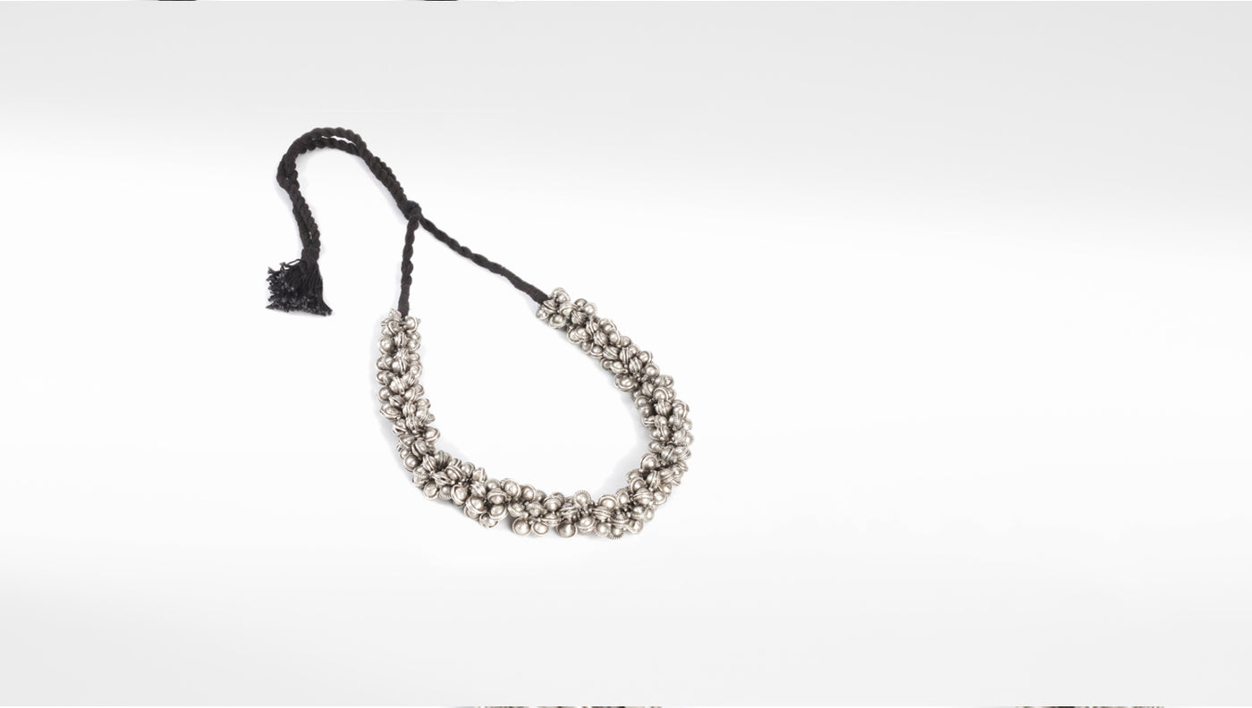 Silver Ghungroo Studded Tihara Necklace