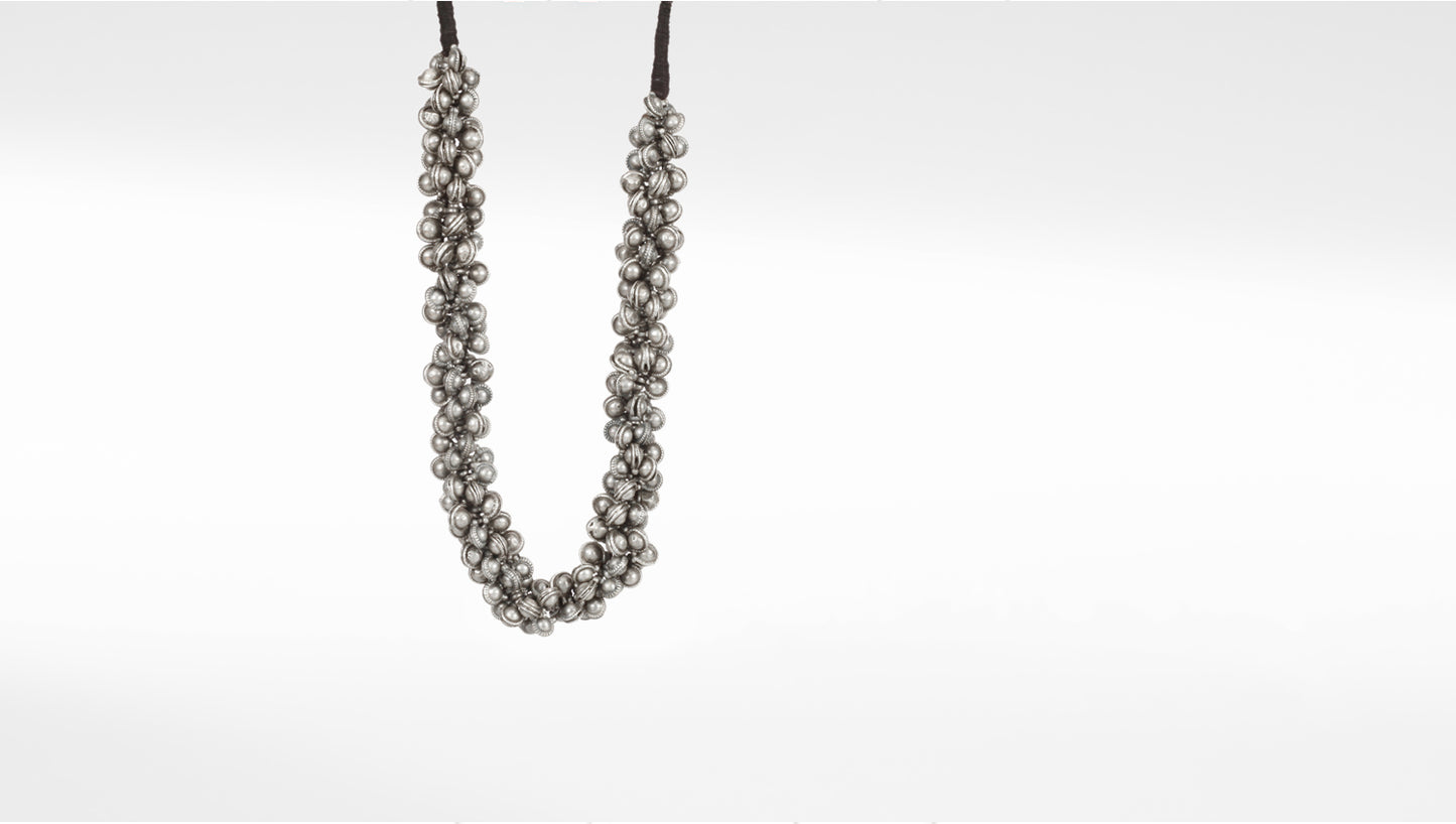 Silver Ghungroo Studded Tihara Necklace