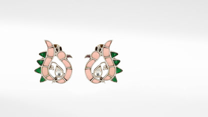 Nitisha Silver Peacock Earrings