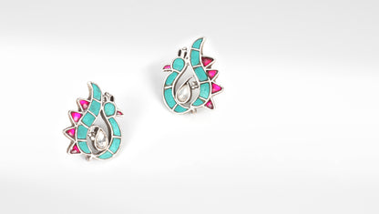 Niharika Silver Peacock Earrings