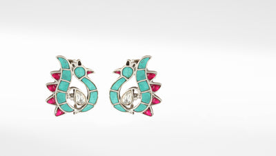 Niharika Silver Peacock Earrings