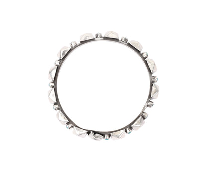 Sangeeta Boochra Tribal Silver Bracelet With Turquoise-Bracelets-Sangeeta Boochra